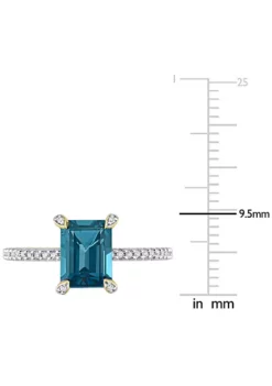 Promo ✔️ 2 ct. t.g.w. London Blue Topaz and 1/10 ct. t.w. Diamond Cocktail Ring in 14K Yellow Gold by Belk & Co. 🤩 -DealsBelk & Co. Store Belk 17488