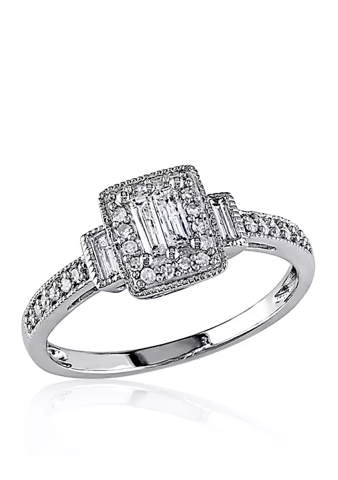 Outlet 🤩 1/3 ct. t.w. Diamond Engagement Ring in 14k White Gold by Belk & Co. ⭐ 1 Outlet 🤩 1/3 ct. t.w. Diamond Engagement Ring in 14k White Gold by Belk & Co. ⭐