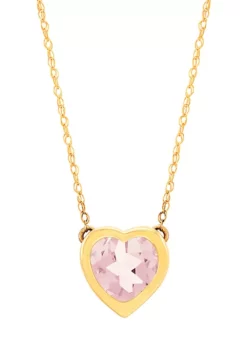 Discount 🎁 Pink Amethyst Heart 10K Yellow Gold Necklace by Belk & Co. 😉 -DealsBelk & Co. Store Belk 17521