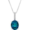 Best reviews of ✨ 3.3 ct. t.w. London Blue Topaz and 1/10 ct. t.w. Diamond Oval Pendant Necklace in Sterling Silver by Belk & Co. 😉