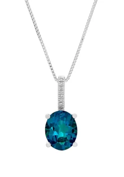 Best reviews of ✨ 3.3 ct. t.w. London Blue Topaz and 1/10 ct. t.w. Diamond Oval Pendant Necklace in Sterling Silver by Belk & Co. 😉