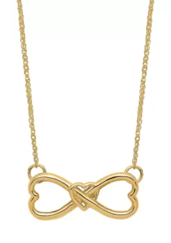 Best deal ๐ 14K Yellow Gold Polished Infinity with Heart 18 Inch Necklace by Belk & Co. ๐ฏ