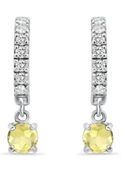 Best reviews of 😍 1.26 ct. t.w. Citrine and White Topaz Huggie Hoop Drop Earrings, Sterling Silver by Belk & Co. 🤩 -DealsBelk & Co. Store Belk 17577