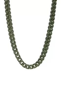 Brand new ⌛ Stainless Steel 6 Millimeter Foxtail Chain Necklace with Military Green Ion Plating, 24 Inch by Belk & Co. 🥰 -DealsBelk & Co. Store Belk 17601