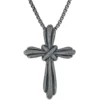 Best Pirce 🌟 24 Inch Stainless Steel Cross Pendant Necklace with Black Ip by Belk & Co. 👍