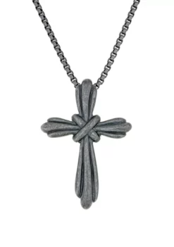 Best Pirce 🌟 24 Inch Stainless Steel Cross Pendant Necklace with Black Ip by Belk & Co. 👍 -DealsBelk & Co. Store Belk 17605