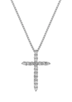 Promo 🎁 1/4 ct. t.w. Diamond Cross Pendant Necklace in 10k White Gold by Belk & Co. ✨ -DealsBelk & Co. Store Belk 1761