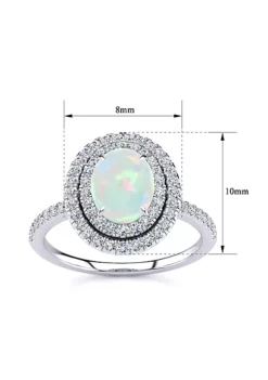 Buy ๐ Lab Created 1 1/2cttw Oval Shape Created Opal and Double Halo Diamond Ring In Sterling Silver by Belk & Co. ๐ 9 Buy ๐ Lab Created 1 1/2cttw Oval Shape Created Opal and Double Halo Diamond Ring In Sterling Silver by Belk & Co. ๐ -DealsBelk & Co. Store Belk 17627