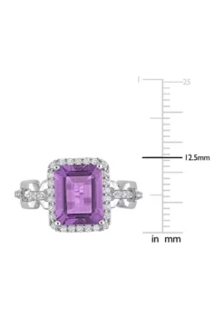 Discount ✨ 3 1/2 CT TGW Amethyst and White Topaz Halo Ring in Sterling Silver by Belk & Co. 😍 -DealsBelk & Co. Store Belk 17637