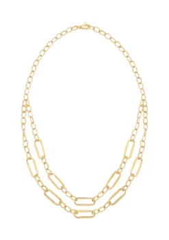 Cheap 💯 Hollow Layered Paperclip Necklace in 10K Yellow Gold by Belk & Co. 😉