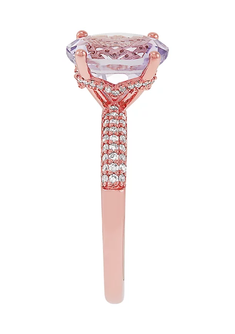 Wholesale 🎁 1/4 ct. t.w. Diamonds and 2.4 ct. t.w. Pink Amethyst Ring in 14K Rose Gold by Belk & Co. 🛒 2 Wholesale 🎁 1/4 ct. t.w. Diamonds and 2.4 ct. t.w. Pink Amethyst Ring in 14K Rose Gold by Belk & Co. 🛒 - Image 2