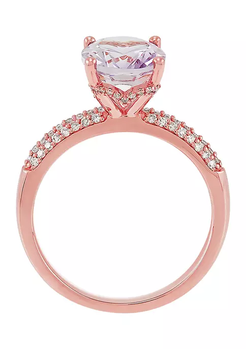 Wholesale 🎁 1/4 ct. t.w. Diamonds and 2.4 ct. t.w. Pink Amethyst Ring in 14K Rose Gold by Belk & Co. 🛒 3 Wholesale 🎁 1/4 ct. t.w. Diamonds and 2.4 ct. t.w. Pink Amethyst Ring in 14K Rose Gold by Belk & Co. 🛒 - Image 3