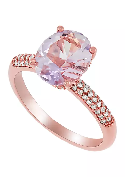 Wholesale 🎁 1/4 ct. t.w. Diamonds and 2.4 ct. t.w. Pink Amethyst Ring in 14K Rose Gold by Belk & Co. 🛒 4 Wholesale 🎁 1/4 ct. t.w. Diamonds and 2.4 ct. t.w. Pink Amethyst Ring in 14K Rose Gold by Belk & Co. 🛒 - Image 4