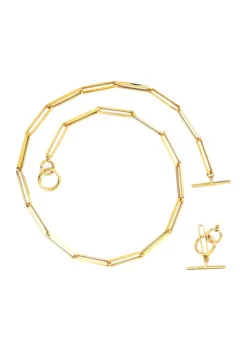 Promo 💯 Paperclip Chain with Toggle Necklace in 10K Yellow Gold by Belk & Co. 🛒