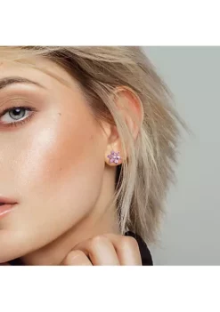 Deals 🛒 2.37 CT TGW Amethyst and Diamond Accent Floral Stud Earrings in 10k Rose Gold by Belk & Co. 🛒 -DealsBelk & Co. Store Belk 17671