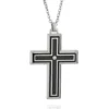 Deals 🎉 Men's Stainless Steel Black Resin, Carbon, and Cubic Zirconia Cross Pendant by Belk & Co. 🎁