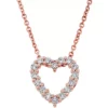 Buy ❤️ 1/2 ct. t.w. Lab Created White Sapphires Heart Pendant Necklace in 10k Rose Gold by Belk & Co. 🤩