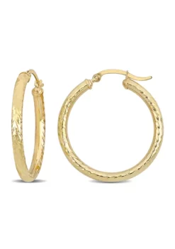 Top 10 🧨 32 Millimeter Textured Hoop Earrings in 10k Yellow Gold by Belk & Co. 🔔