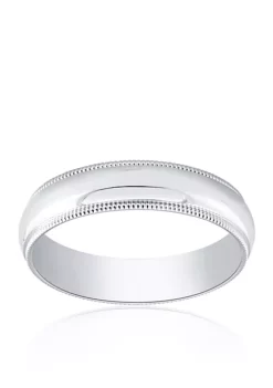 Brand new 🧨 Polished Milgrain Comfort Fit Ring in 10k White Gold by Belk & Co. 🤩 -DealsBelk & Co. Store Belk 17719