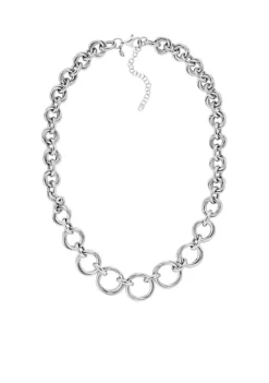 New 🥰 Sterling Silver Graduated Circles Interlock Necklace by Belk & Co. 🌟 -DealsBelk & Co. Store Belk 17732