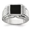 Top 10 🎁 Men's Sterling Silver Cubic Zirconia and Onyx Ring by Belk & Co. 😀