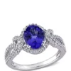 Wholesale 👍 1.8 ct. t.w. Tanzanite and 1/3 ct. t.w. Diamond Oval Halo Ring in 14k White Gold by Belk & Co. ❤️