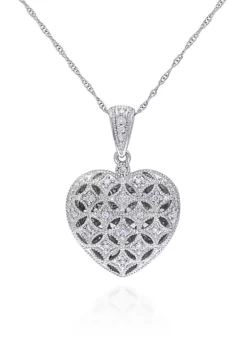 Best Pirce ✨ Diamond Heart Locket in 10k White Gold by Belk & Co. ✔️ -DealsBelk & Co. Store Belk 17769