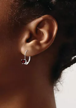 Outlet 💯 1.1 ct. t.w. Garnet 5mm Heart Leverback Earrings in 14K White Gold by Belk & Co. 😉 -DealsBelk & Co. Store Belk 17783