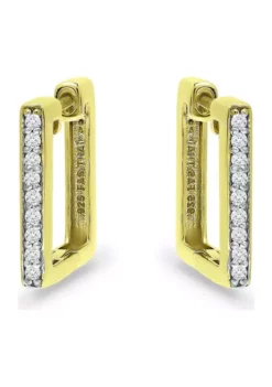 Promo 😍 1/6 ct. t.w. Diamond 12mm Square Huggie Hoop Earrings, 18K Gold over Silver by Belk & Co. 🎉 -DealsBelk & Co. Store Belk 17793