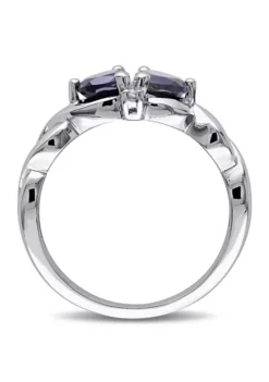 Buy 🌟 Lab Created Created Blue Sapphire and Diamond Double Heart Infinity Ring in Sterling Silver by Belk & Co. 🎁 -DealsBelk & Co. Store Belk 17798