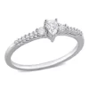 Discount 🤩 Lab Created Pear Shape Created White Sapphire and Diamond Accent Engagement Ring in Sterling Silver by Belk & Co. 🔔