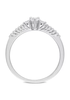 Discount 🤩 Lab Created Pear Shape Created White Sapphire and Diamond Accent Engagement Ring in Sterling Silver by Belk & Co. 🔔 -DealsBelk & Co. Store Belk 17801