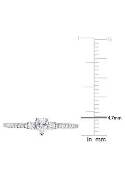 Discount 🤩 Lab Created Pear Shape Created White Sapphire and Diamond Accent Engagement Ring in Sterling Silver by Belk & Co. 🔔 -DealsBelk & Co. Store Belk 17802