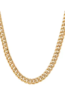 Best Pirce 👏 9.25 Millimeter Hollow Curb Chain Necklace in 10k Yellow Gold by Belk & Co. 🌟