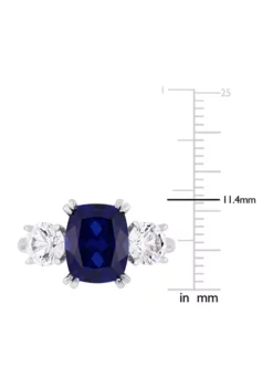 Best reviews of 💯 6.1 ct. t.w. Created Blue and White Sapphire Cushion-Cut Three-Stone Ring in 10K White Gold by Belk & Co. 🥰 -DealsBelk & Co. Store Belk 1783