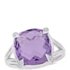 Best Sale 👍 7.8 ct. t.w. Amethyst and 1/10 ct. t.w. White Topaz Split Shank Cocktail Ring in Sterling Silver by Belk & Co. ✨