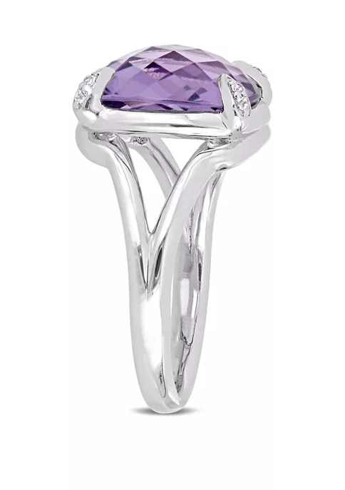Best Sale 👍 7.8 ct. t.w. Amethyst and 1/10 ct. t.w. White Topaz Split Shank Cocktail Ring in Sterling Silver by Belk & Co. ✨ 2 Best Sale 👍 7.8 ct. t.w. Amethyst and 1/10 ct. t.w. White Topaz Split Shank Cocktail Ring in Sterling Silver by Belk & Co. ✨ - Image 2