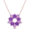 Budget ✨ 4.75 ct. t.g.w. Amethyst and Amethyst-Africa Floral Pendant With Chain in Rose Plated Sterling Silver by Belk & Co. 😀