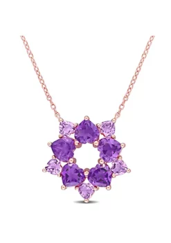 Budget ✨ 4.75 ct. t.g.w. Amethyst and Amethyst-Africa Floral Pendant With Chain in Rose Plated Sterling Silver by Belk & Co. 😀 -DealsBelk & Co. Store Belk 17847