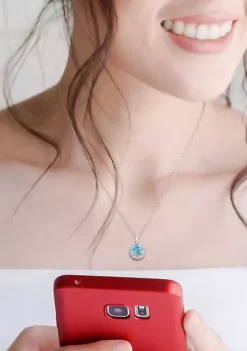 Brand new 👍 4 CT TGW White and Sky-Blue Topaz Pendant with Chain in Sterling Silver by Belk & Co. ⌛ -DealsBelk & Co. Store Belk 17857