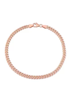 Discount 👍 18k Rose Gold Plated Sterling Silver 4.4mm Curb Link Chain Bracelet by Belk & Co. 🎁 -DealsBelk & Co. Store Belk 17862