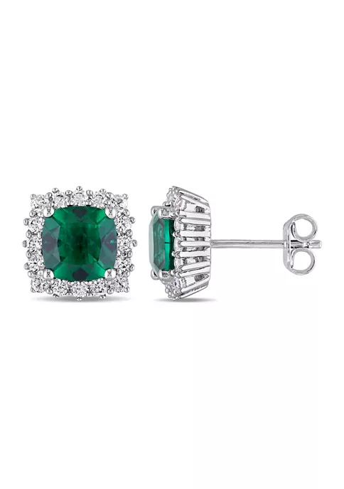 New ๐งจ Created Emerald and Created White Sapphire Stud Earrings in Sterling Silver by Belk & Co. ๐ 1 New ๐งจ Created Emerald and Created White Sapphire Stud Earrings in Sterling Silver by Belk & Co. ๐