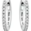Best Pirce 🎉 1/8 ct. t.w. Diamond Pavé Huggie Hoop Earrings in Sterling Silver by Belk & Co. 👍