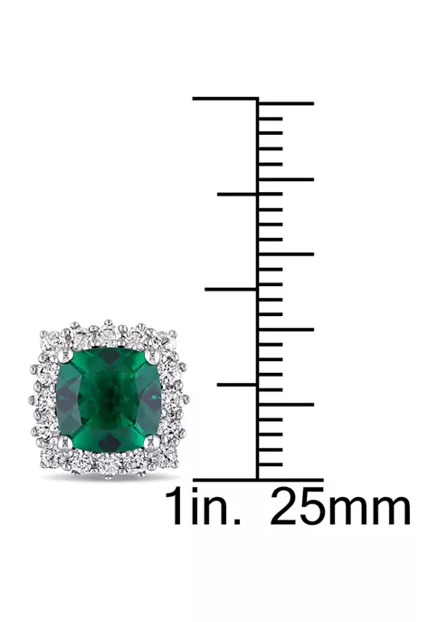New ๐งจ Created Emerald and Created White Sapphire Stud Earrings in Sterling Silver by Belk & Co. ๐ 2 New ๐งจ Created Emerald and Created White Sapphire Stud Earrings in Sterling Silver by Belk & Co. ๐ - Image 2