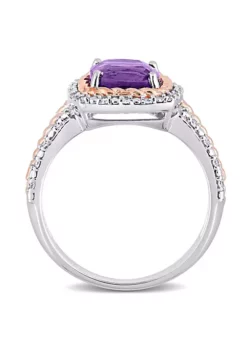 Promo ๐ Cushion Amethyst and 1/6 CT TW Diamond Halo Ring in White and Rose Plated Sterling Silver by Belk & Co. ๐ 8 Promo ๐ Cushion Amethyst and 1/6 CT TW Diamond Halo Ring in White and Rose Plated Sterling Silver by Belk & Co. ๐ -DealsBelk & Co. Store Belk 17874