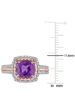 Promo ๐ Cushion Amethyst and 1/6 CT TW Diamond Halo Ring in White and Rose Plated Sterling Silver by Belk & Co. ๐ 9 Promo ๐ Cushion Amethyst and 1/6 CT TW Diamond Halo Ring in White and Rose Plated Sterling Silver by Belk & Co. ๐ -DealsBelk & Co. Store Belk 17875