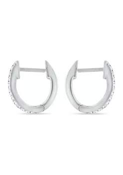 Best Pirce 🎉 1/8 ct. t.w. Diamond Pavé Huggie Hoop Earrings in Sterling Silver by Belk & Co. 👍 -DealsBelk & Co. Store Belk 1788