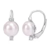 Top 10 💯 7.5-8mm Freshwater Cultured Pearl and Diamond Accent Leverback Earrings in Sterling Silver by Belk & Co. ✨