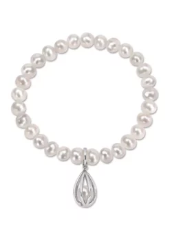 Budget 🧨 Freshwater Cultured Pearl Charm Bracelet in Sterling Silver by Belk & Co. 🎉 -DealsBelk & Co. Store Belk 17910