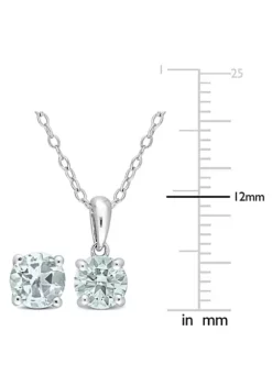 Promo ✨ 2-Piece Set of 2.20 ct. t.g.w. Aquamarine Earrings and Pendant with Chain in Sterling Silver by Belk & Co. ❤️ -DealsBelk & Co. Store Belk 17916